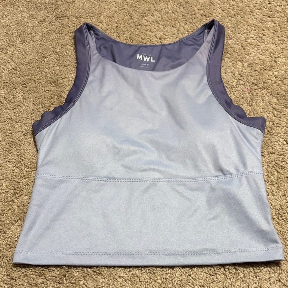 Madewell MWL Flex Cutout-Back Tank Purple Size Small